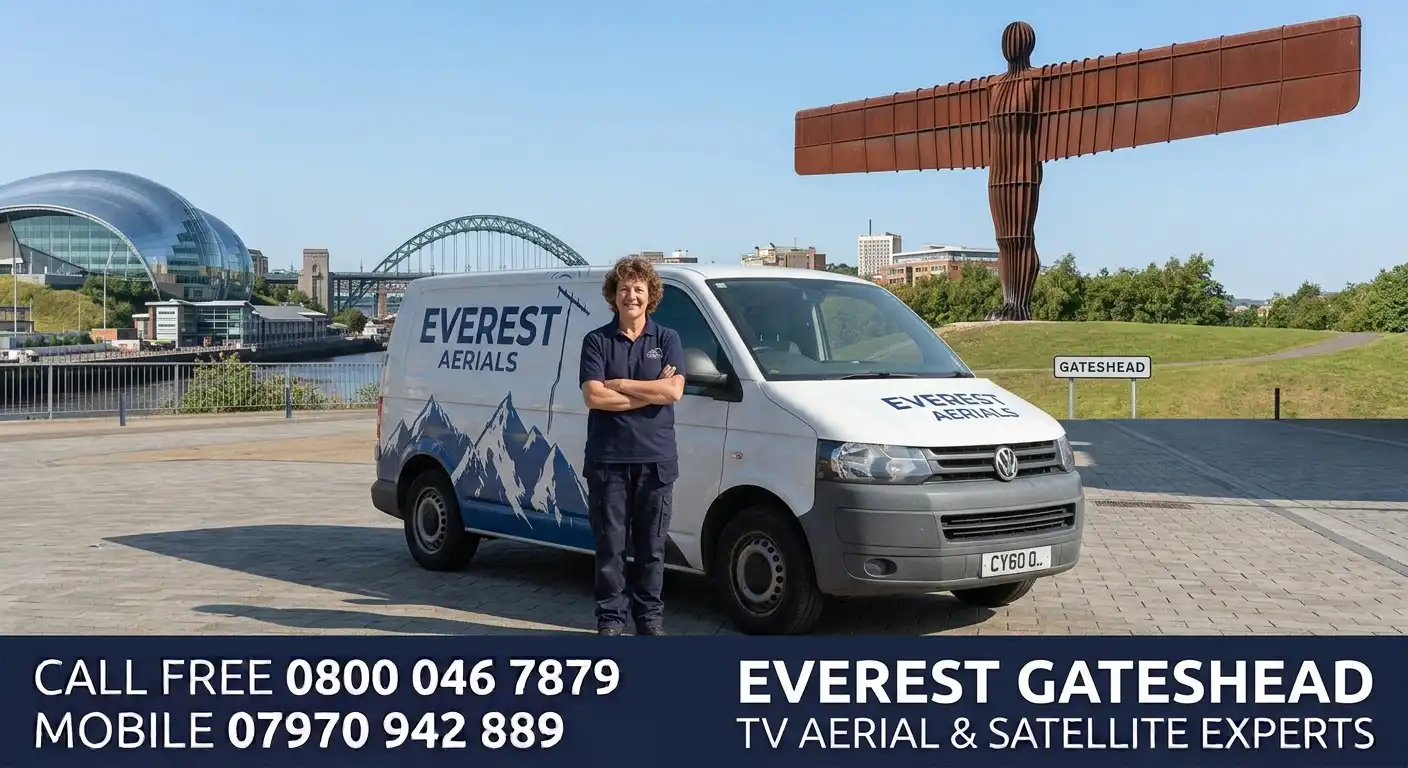 Everest Aerials van and engineer in Gateshead - TV aerial and satellite experts