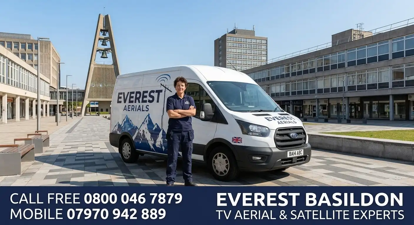 Everest Aerials van and engineer in Basildon - TV aerial and satellite experts