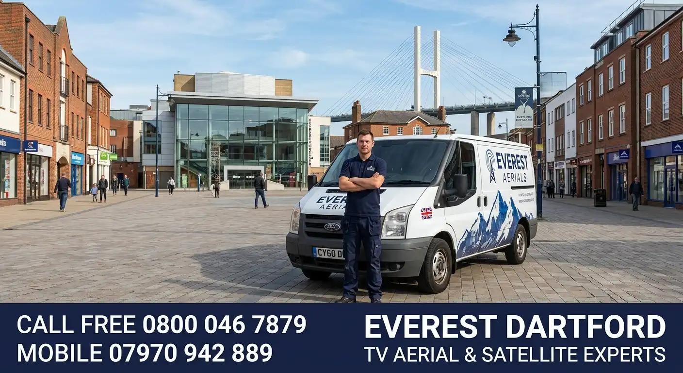 Everest Aerials van and engineer in Dartford - TV aerial and satellite experts